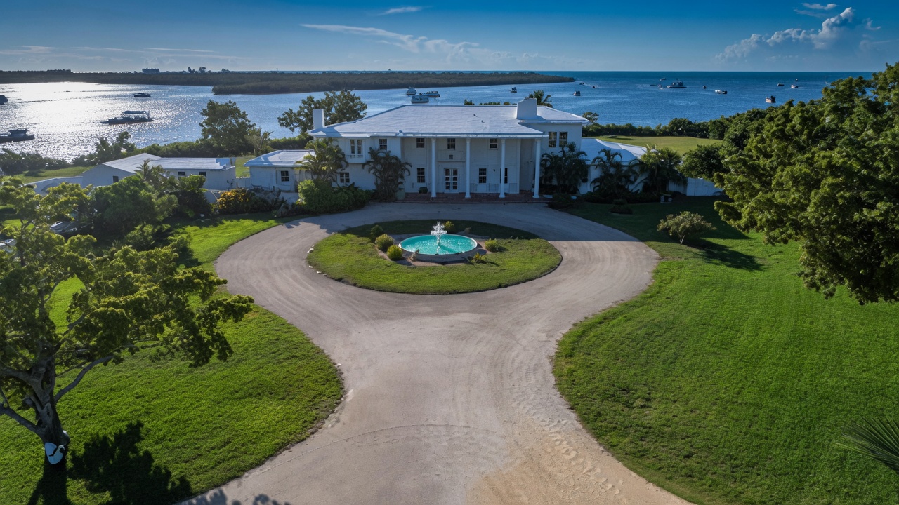 Thompson Island estate aerial view